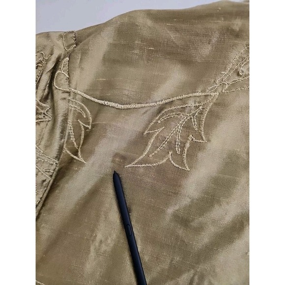 French Laundry ~Woman Size 1X~ Gold Embroidered Button-Up Jacket Shacket Unlined - Picture 4 of 9